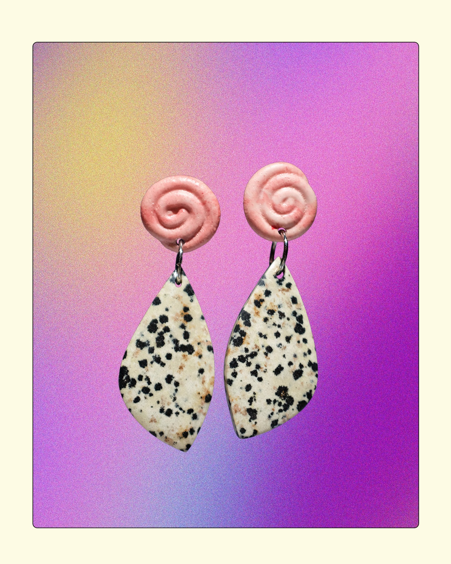 PINK SPIRAL JASPER DROPS